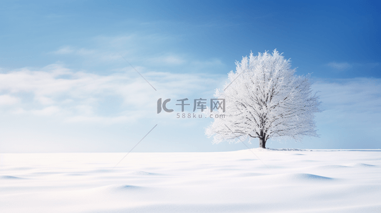 冬季雪景蓝色唯美简约背景图25