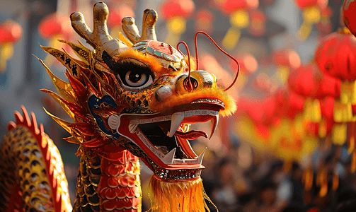 春节中国年装饰龙头