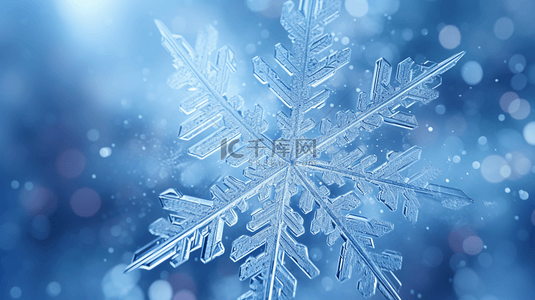 冬季美丽背景图片_冬季蓝色雪花简约唯美背景图6