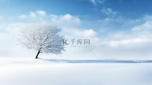 冬季雪景蓝色唯美简约背景图23