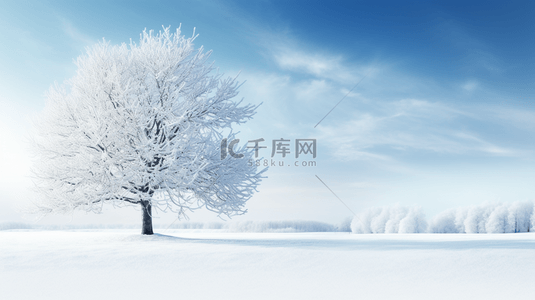 大气蓝色唯美背景图片_冬季雪景蓝色唯美简约背景图27