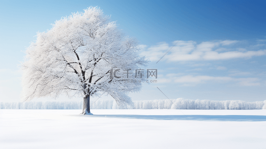 冬季雪景蓝色唯美简约背景图21