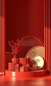 春节背景图片背景图片_新年产品展台装饰背景图片