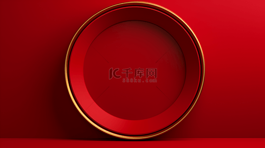 中国红简约圆环装饰背景5