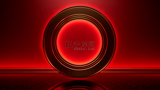 中国红简约圆环装饰背景23