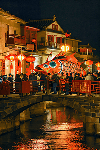 中国传统过年春节热闹灯会摄影配图8