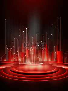 电商设计背景图片_红色新年简约电商背景