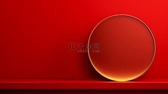 中国红简约圆环装饰背景4