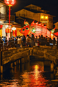 中国传统过年春节热闹灯会摄影图5