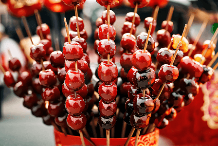 春节街景摄影照片_新年老北京冰糖葫芦摄影照片4