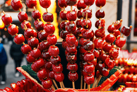 春节街景摄影照片_北京特色小吃冰糖葫芦摄影图片5