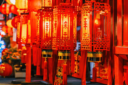 喜庆传统中国风红色灯笼摄影配图6