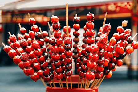 春节街景摄影照片_北京特色小吃冰糖葫芦摄影照片2