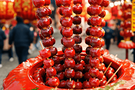 春节街景摄影照片_北京特色小吃冰糖葫芦摄影图2