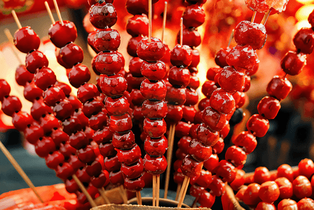 春节街景摄影照片_北京特色小吃冰糖葫芦摄影配图6