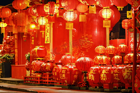 喜庆传统中国风红色灯笼摄影图片2