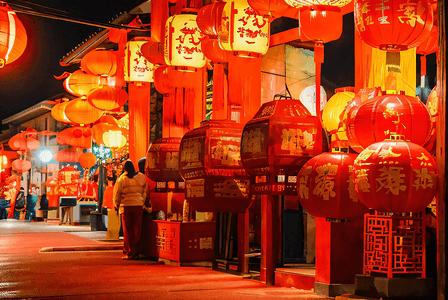 喜庆传统中国风红色灯笼摄影图片1