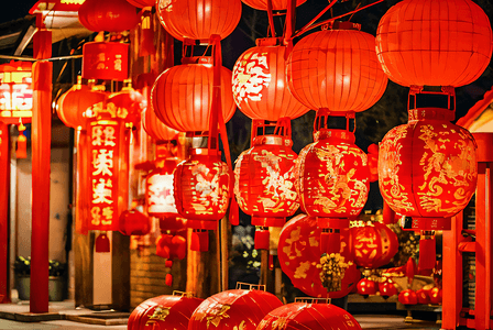 喜庆传统中国风红色灯笼摄影图3