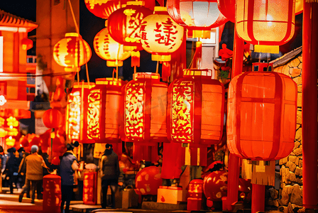 喜庆传统中国风红色灯笼摄影图片4