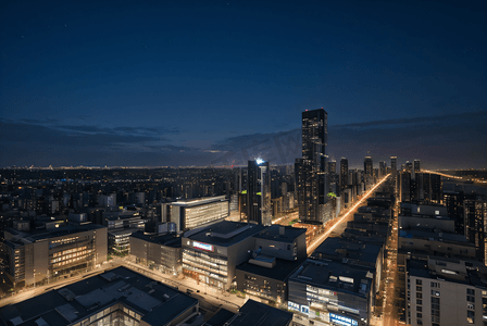 夜晚城市高楼建筑摄影图9