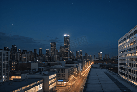 夜晚城市高楼大厦摄影图片2