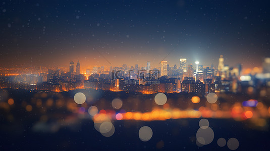 梦幻夜幕背景图片_梦幻夜幕下的城市设计图