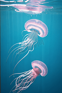 快闪动画摄影照片_闪动着迷人色彩的水母游动图片6