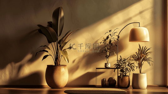 立体现代简约大气室内绿植装饰图片背景图2
