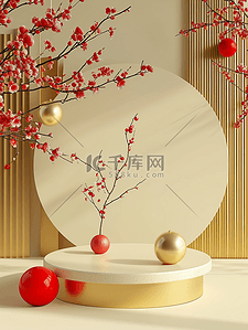 立体新年喜庆中国风背景