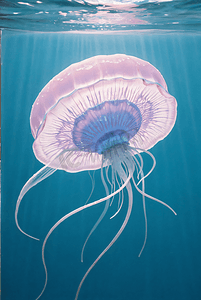 快闪动画摄影照片_闪动着迷人色彩的水母游动图片9