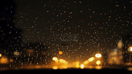 上海繁花雨夜景色都市雨夜光影背景素材