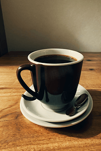 杯子里的香浓咖啡摄影图0