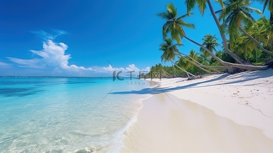 美丽的热带沙滩海边背景