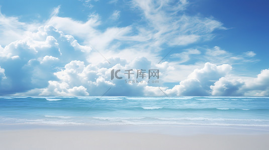 大海海边天空白云背景图