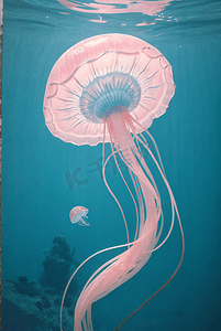 闪动着迷人色彩的水母游动图片3