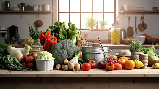 减肥背景图片_餐桌上的水果和蔬菜图片
