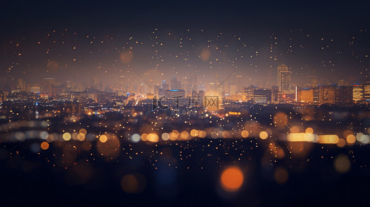 建筑城市科技背景图片_梦幻夜幕下的城市背景图