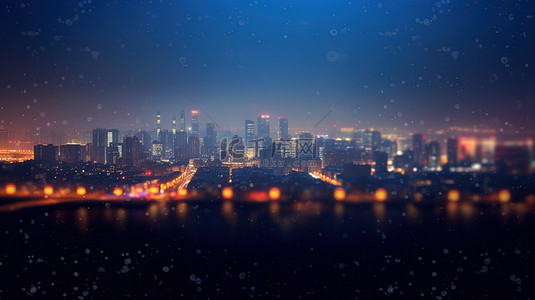 夜景城市科技背景图片_梦幻夜幕下的城市设计