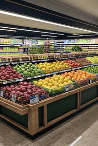 超市货架上的新鲜水果摄影图7