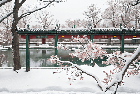 冬天庭院积雪摄影配图8