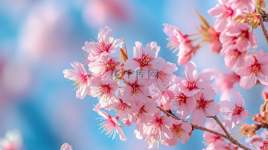 樱花背景图片_美丽的粉红色樱花背景素材