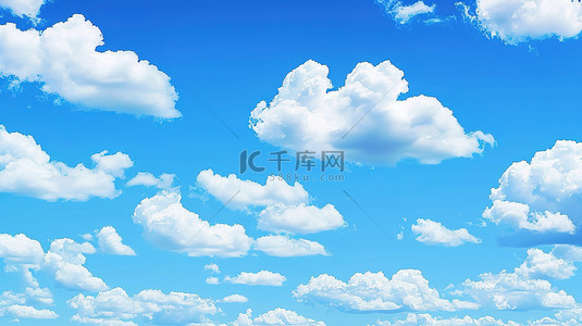 蓝天白云天气晴朗天空背景素材
