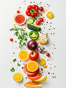 水果元素摄影照片_均衡饮食蔬菜水果食材原料