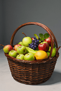 水果篮水果静物摄影图