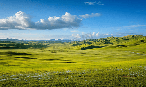 背景河流摄影照片_内蒙古大草原天然牧场