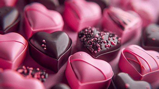 美味可口的粉色心型巧克力8