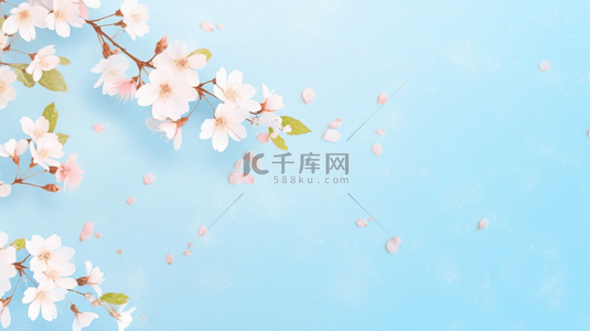 蓝色文艺清新小碎花背景10