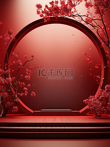 春节红色元素电商背景