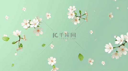 绿色小清新图框有花朵的背景图29