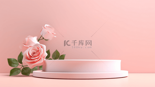 粉色春季美妆电商促销展台9背景